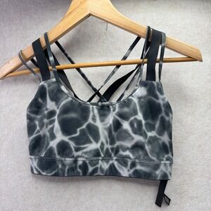 Victoria Secret Sport Tie Dye Sports Bra Strappy Back Black‎ Gray XS Gym Workout